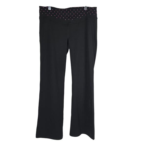 Victoria's Secret Pants - Victoria's Secret Sexy Sport Black Pink Polka Dots Waist Athletic Pants L